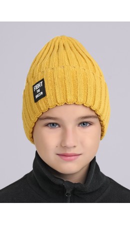 CLE Шапка дет. 444218ап флис, горчичный