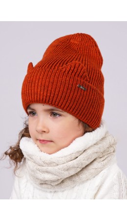 CLE Шапка дет. 713137ап, меланж т.оранжевый