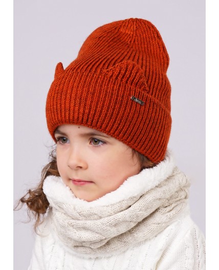 CLE Шапка дет. 713137ап, меланж т.оранжевый