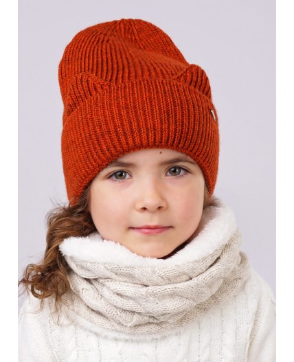 CLE Шапка дет. 713137ап, меланж т.оранжевый