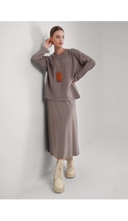 CLE Юбка жен. 156998/185ввэ, т.бежевый/серый