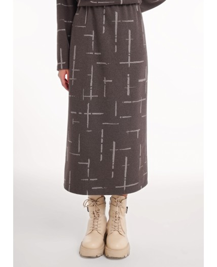 CLE Юбка жен. 157019/187ввэ, т.серый/бежевый