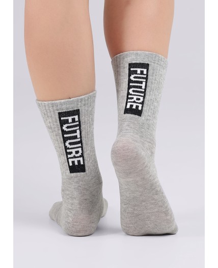 CLES Носки жен.L3002 market line хл+эл, меланж серый
