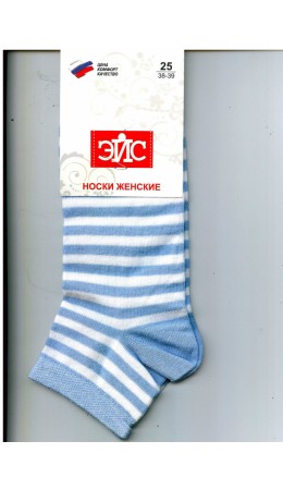 ЭЙС Носки жен.Д111ш хл+эл укор, голубой/белый