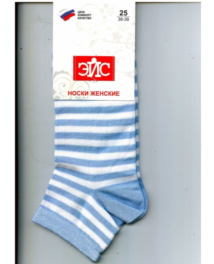 ЭЙС Носки жен.Д111ш хл+эл укор, голубой/белый