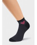 ЭЙС Носки жен.Д116ш хл+эл, чёрный/т.серый