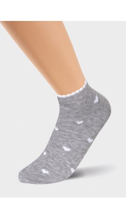 ЭЙС Носки жен.Д141 хл+эл укор, меланж серый
