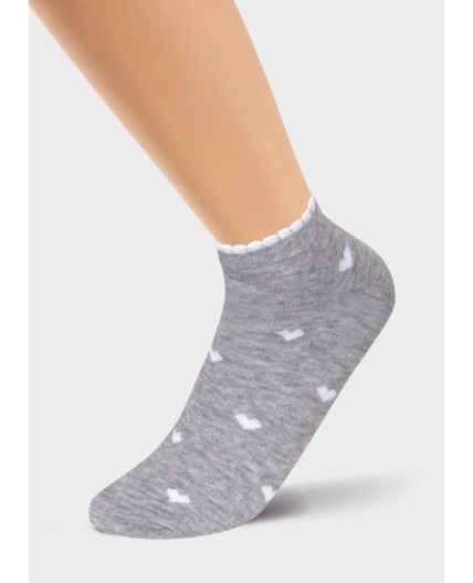 ЭЙС Носки жен.Д141 хл+эл укор, меланж серый