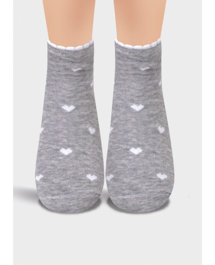 ЭЙС Носки жен.Д141 хл+эл укор, меланж серый