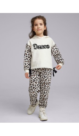 CLE Брюки дев. 846463/74ун, молочный/чёрный