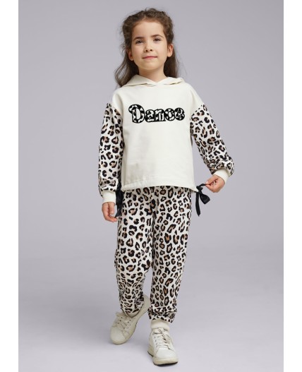 CLE Брюки дев. 846463/74ун, молочный/чёрный