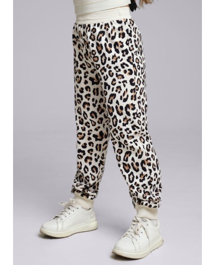 CLE Брюки дев. 846463/74ун, молочный/чёрный