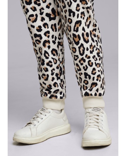 CLE Брюки дев. 846463/74ун, молочный/чёрный