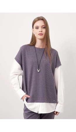 CLE Джемпер жен. 157000/186ввэ, серый/чёрный