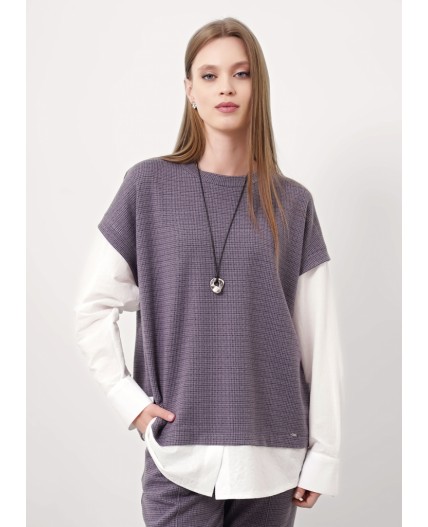 CLE Джемпер жен. 157000/186ввэ, серый/чёрный