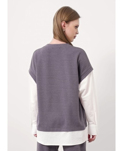 CLE Джемпер жен. 157000/186ввэ, серый/чёрный