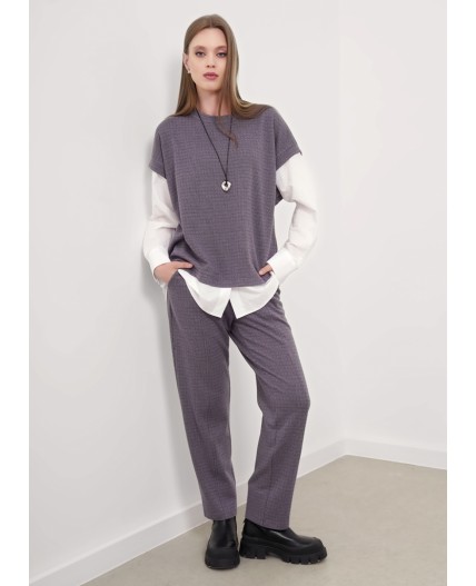 CLE Джемпер жен. 157000/186ввэ, серый/чёрный