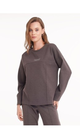 CLE Джемпер жен. 157015/187ввэ, т.серый/т.коричневый