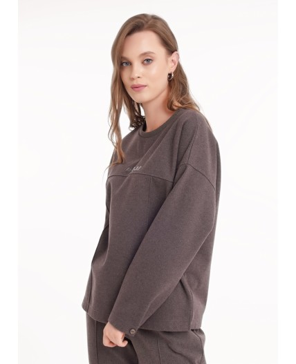 CLE Джемпер жен. 157015/187ввэ, т.серый/т.коричневый