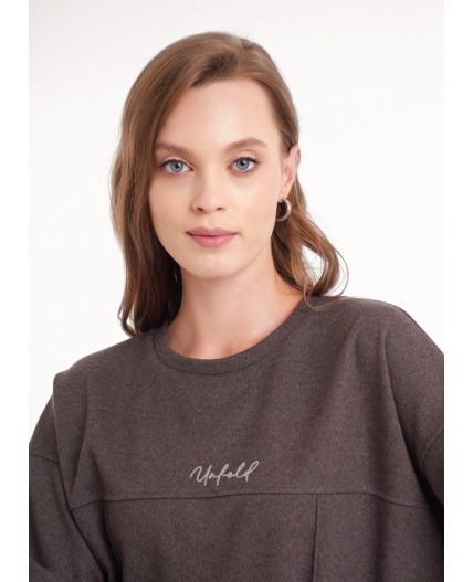 CLE Джемпер жен. 157015/187ввэ, т.серый/т.коричневый