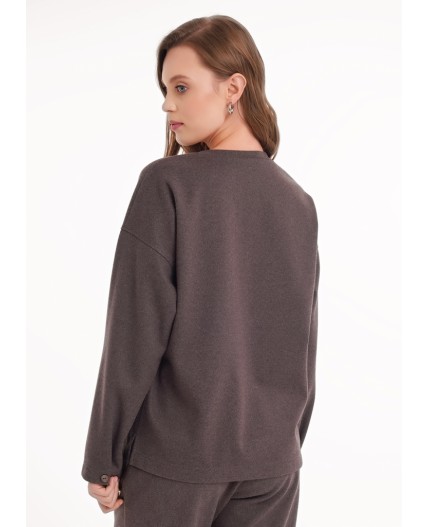 CLE Джемпер жен. 157015/187ввэ, т.серый/т.коричневый