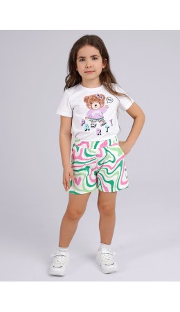 CLE Шорты дев. 846431ун, розовый/зелёный