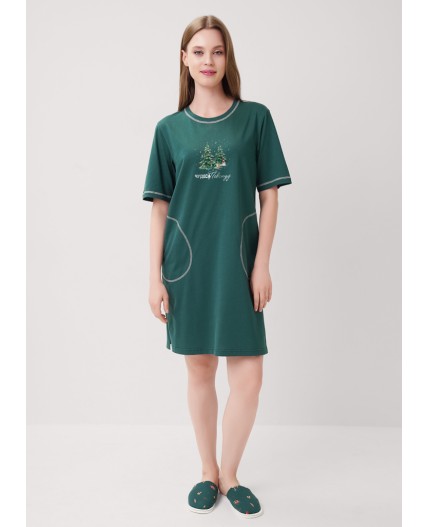CLE LDR15-1201 Платье жен. Морозко, т.зелёный
