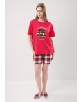 CLE LP15-1199 Пижама жен. Новогоднее чудо, красный/молочный