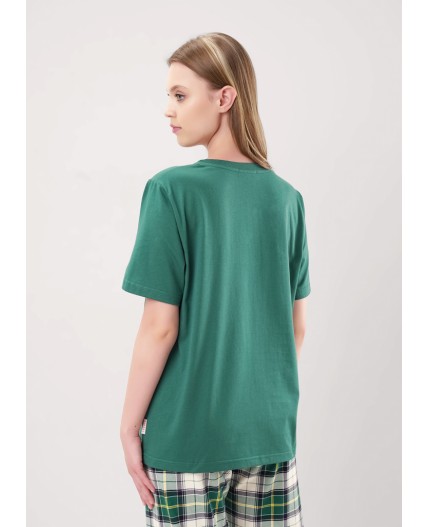 CLE LP15-1199/3 Пижама жен. Новогоднее чудо, т.зелёный/молочный