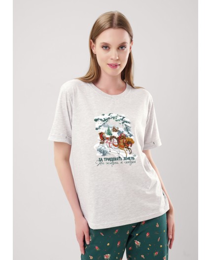 CLE LP15-1201/2 Набор одежды жен. Морозко, меланж св.серый/т.зелёный