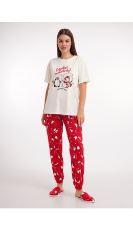 CLE LP15-1202/2 Набор одежды жен. Конфетти, молочный/красный