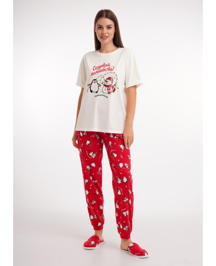 CLE LP15-1202/2 Набор одежды жен. Конфетти, молочный/красный