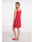 CLE LS15-1202 Сорочка ночн. жен. Конфетти, красный/молочный
