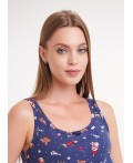 CLE LS15-1202/1 Сорочка ночн. жен. Конфетти, т.синий/красный
