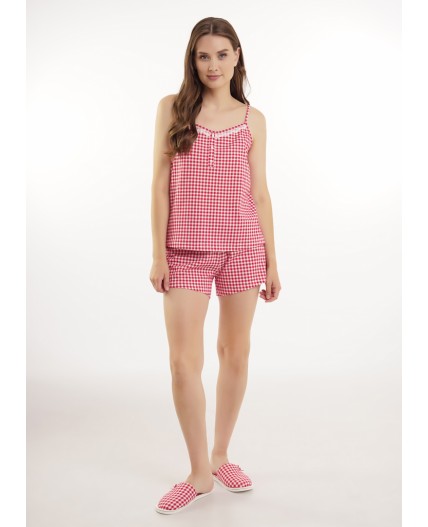 CLE LSET15-1200/1 Пижама жен. Пихта, молочный/красный