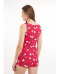 CLE LSET15-1202 Пижама жен. Конфетти, красный/молочный