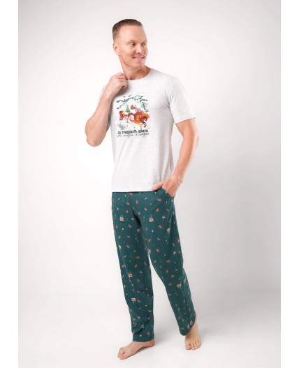 CLE MHP450723/2 Набор одежды муж., меланж св.серый/т.зелёный