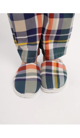 CLE SW15-1194C/1 Пантолеты жен. домаш., т.зелёный/т.синий