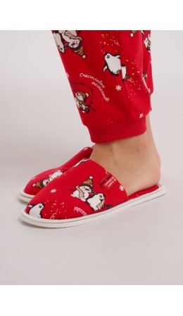 CLE SW15-1202C Пантолеты жен. домаш. Конфетти, красный/молочный