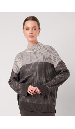 CLE Джемпер жен. 154597/192ак, меланж бежевый