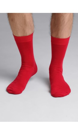 CLE Носки муж.К008Л fashion база хл+эл, т.красный