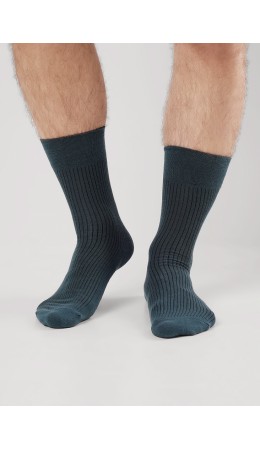 CLE Носки муж.К009Л fashion база хл+эл, т.зелёный