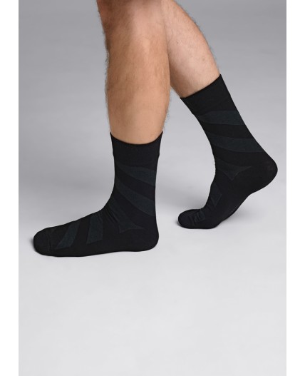 CLE Носки муж.К6400Л fashion база хл+эл, чёрный