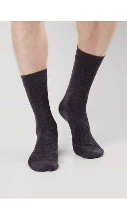 CLE Носки муж.М101Л мерс.хл, меланж т.серый