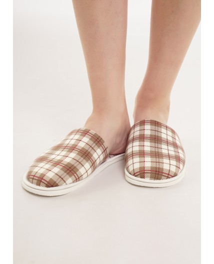 CLE SW15-1200C Пантолеты жен. домаш. Пихта, молочный/коричневый