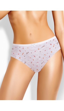 CLE C1201/1 Трусы жен. Морозко, меланж св.серый/красный