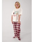 CLE LP15-1199/6 Пижама жен. Новогоднее чудо, молочный/красный