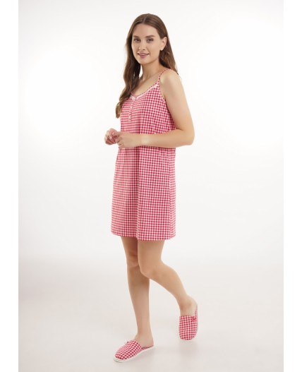 CLE LS15-1200 Сорочка ночн. жен. Пихта, молочный/красный