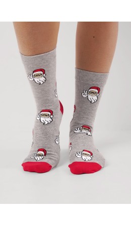 CLE Носки муж.К6559Л НГ хл+эл, меланж серый