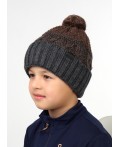 CLE Шапка дет. 413263ап мех, меланж т.серый